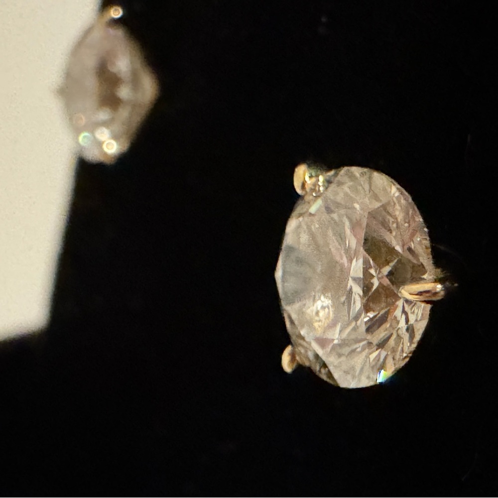 SOLD 14K Gold 2 CT REAL DIAMONDS VVS1D Stud Lab Earrings MSRP: $4,125